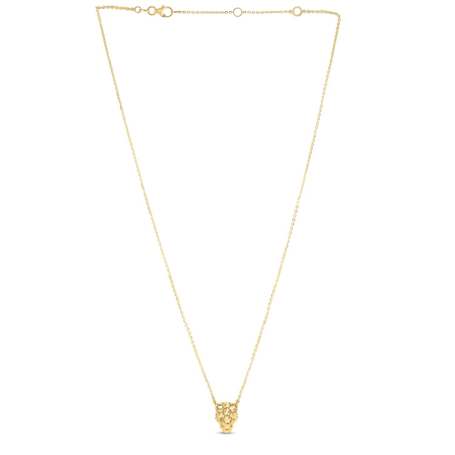 14K Yellow Gold Panther Head Necklace 54428-1