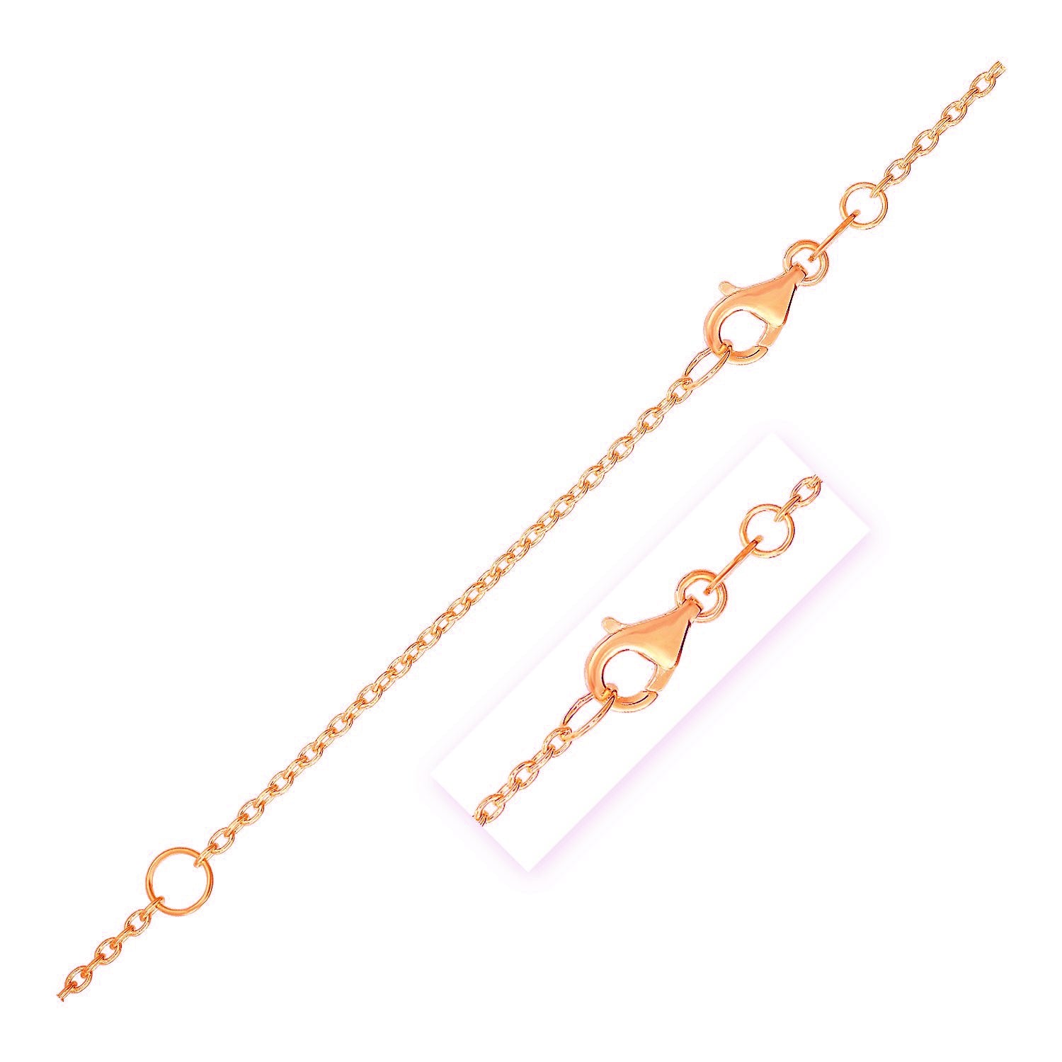 Extendable Cable Chain In 14K Rose Gold 1 5Mm 90554-1