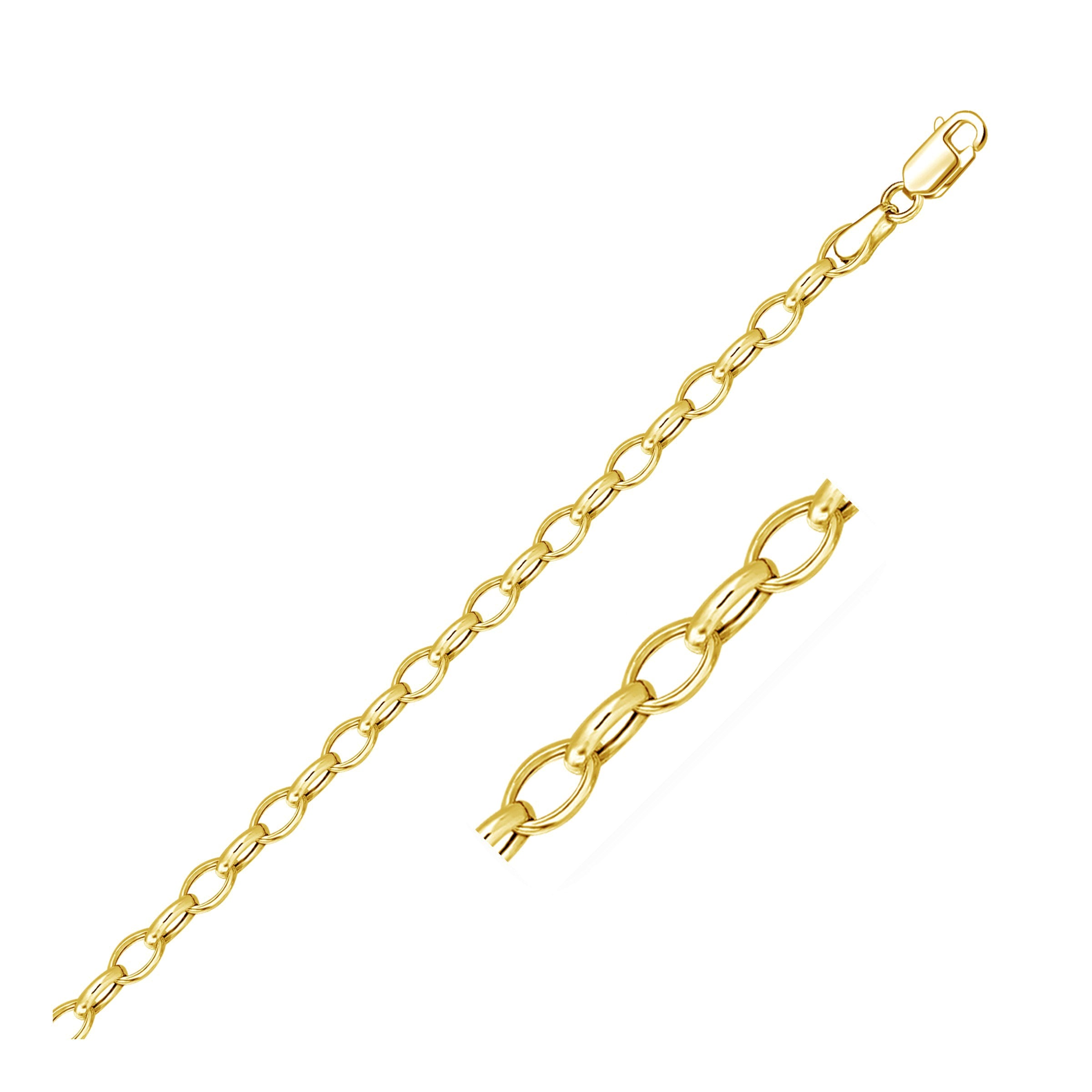 4 6Mm 14K Yellow Gold Oval Rolo Chain 3317-1