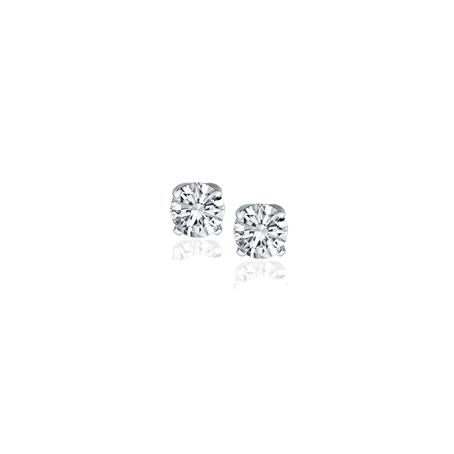 14K White Gold Diamond Four Prong Stud Earrings 1 4 Cttw 30607-1