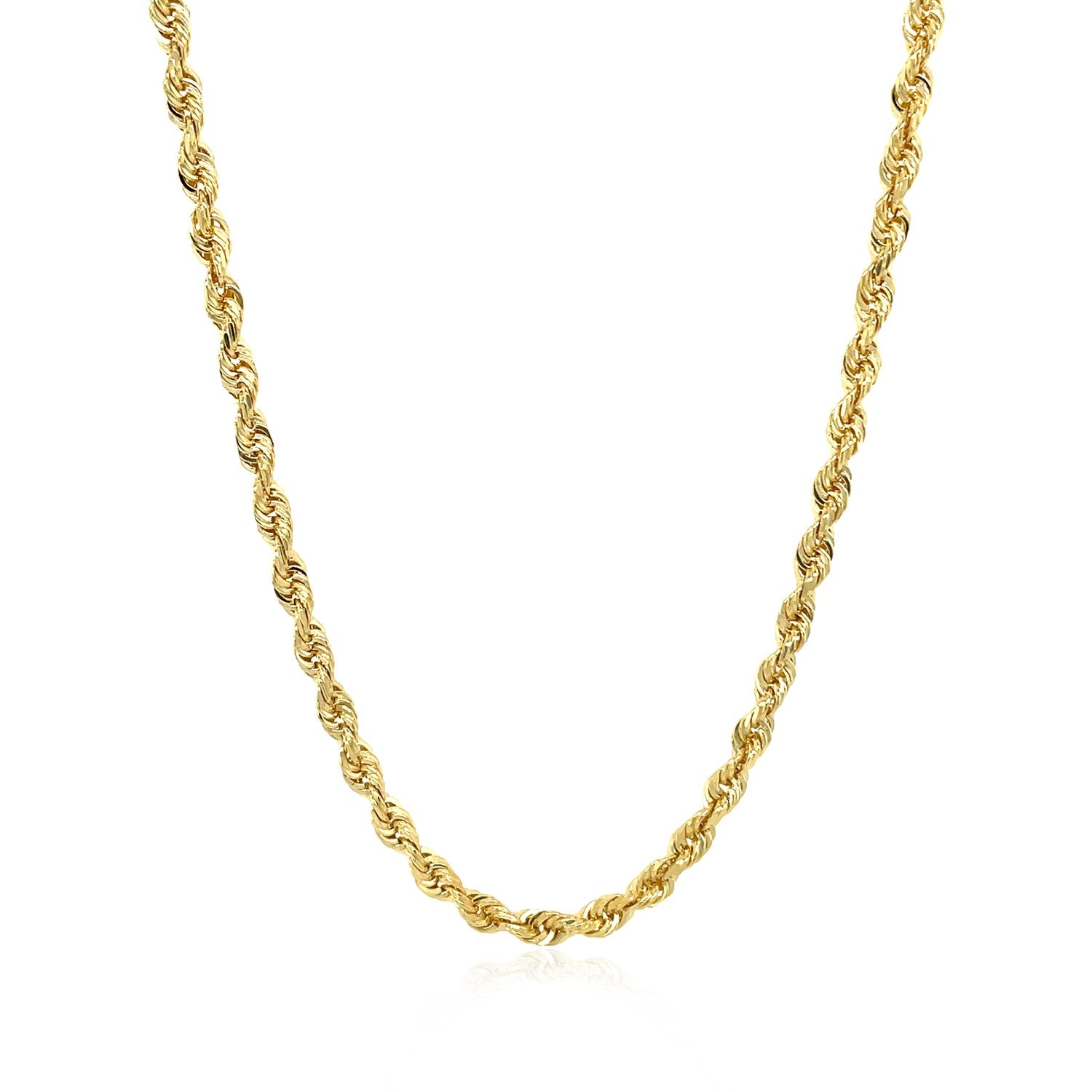 3 0Mm 14K Yellow Gold Solid Diamond Cut Rope Chain 58975-3