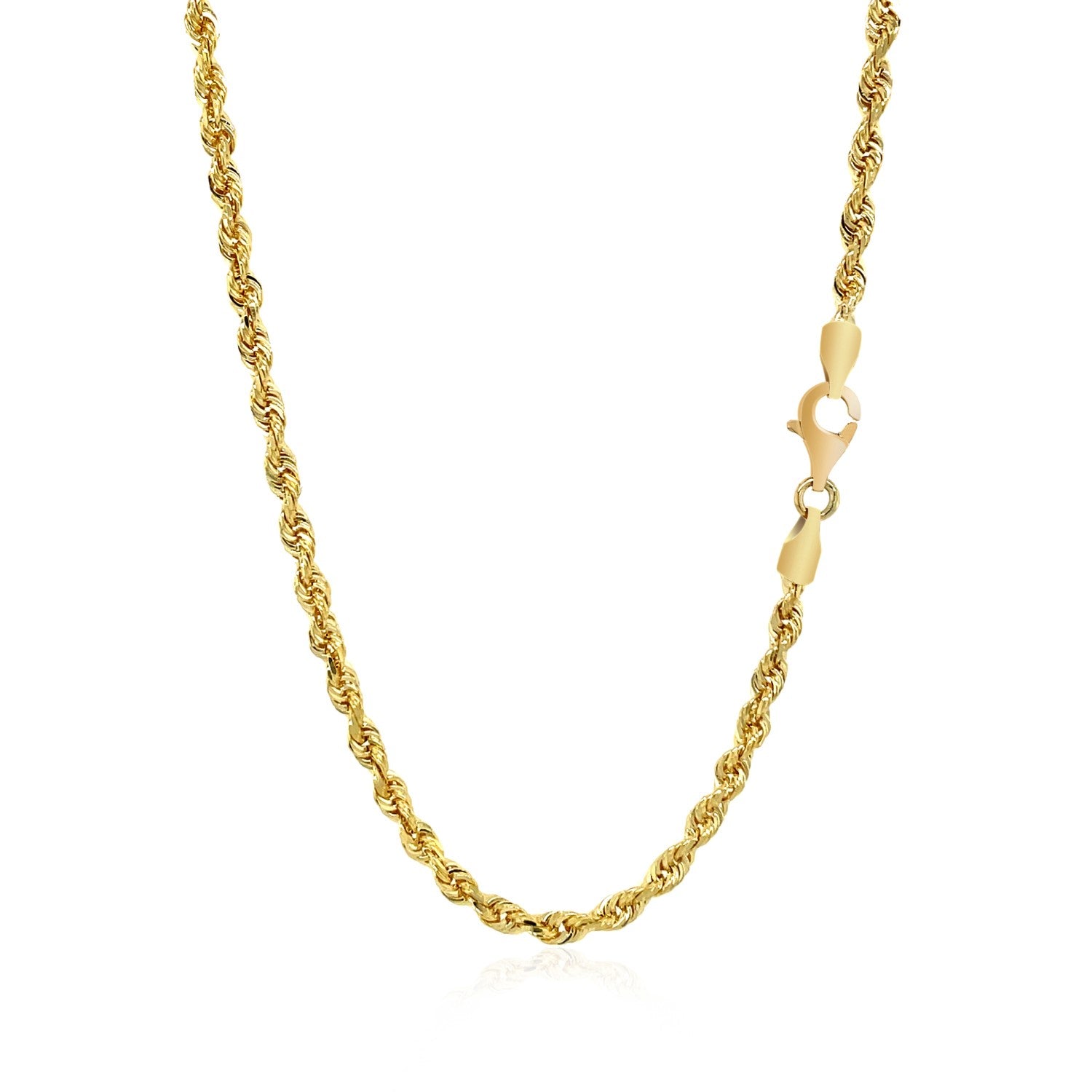 3 0Mm 14K Yellow Gold Solid Diamond Cut Rope Chain 58975-4