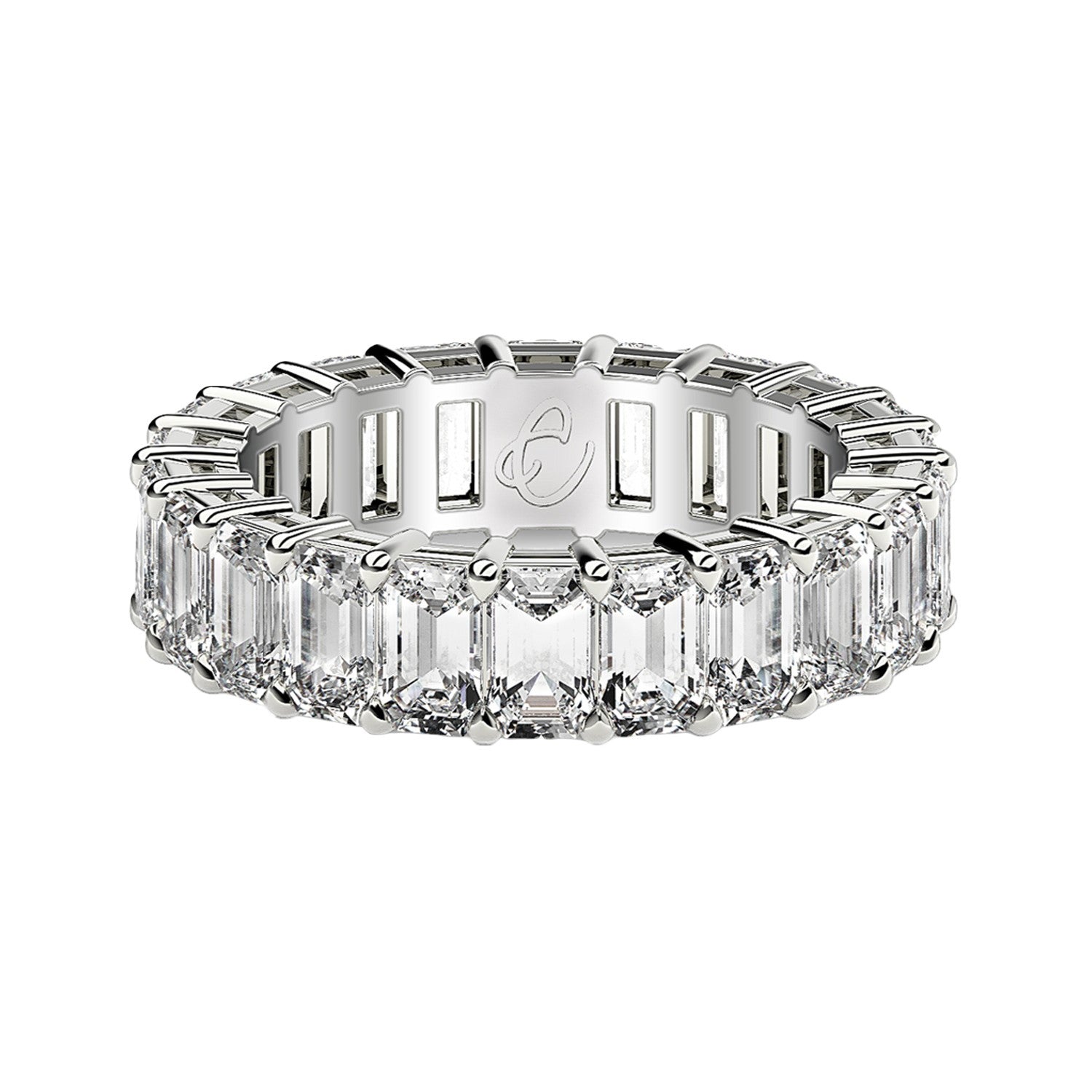 Emerald Cut Lab Grown Diamond Eternity Ring In 14K White Gold 3 Cttw Fg Vs2 9478-2