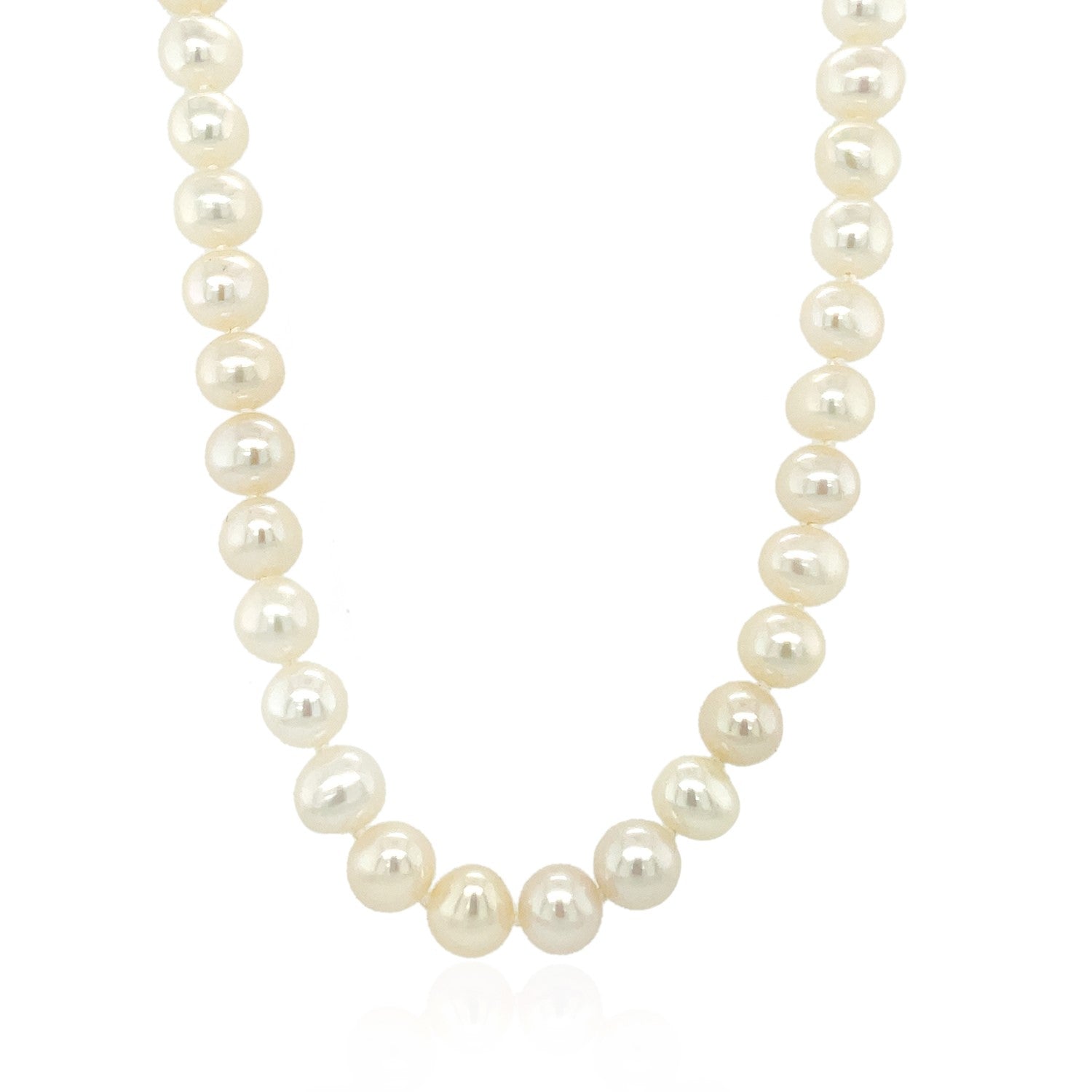 14K Yellow Gold Necklace With White Freshwater Cultured Pearls 6 0Mm To 6 5Mm 20174-2