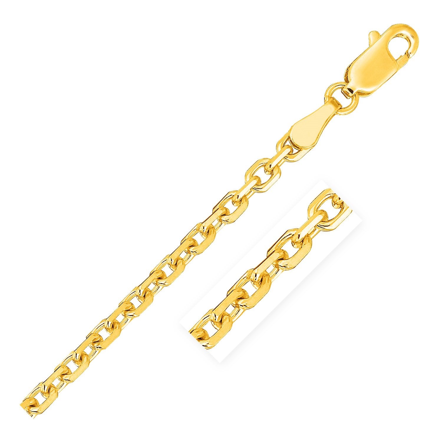 2 6Mm 18K Yellow Gold Diamond Cut Cable Link Chain 77467-1