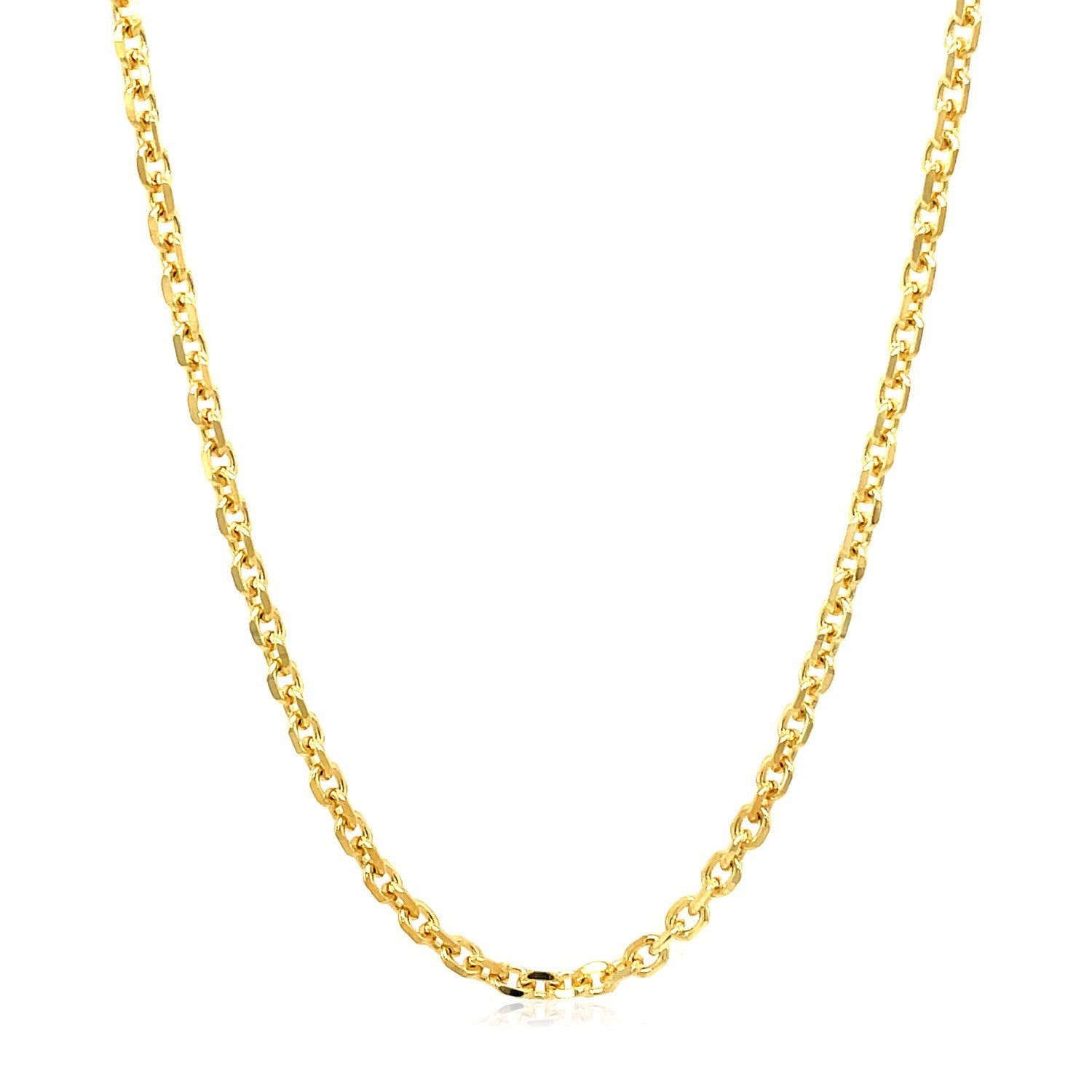 2 6Mm 18K Yellow Gold Diamond Cut Cable Link Chain 77467-2