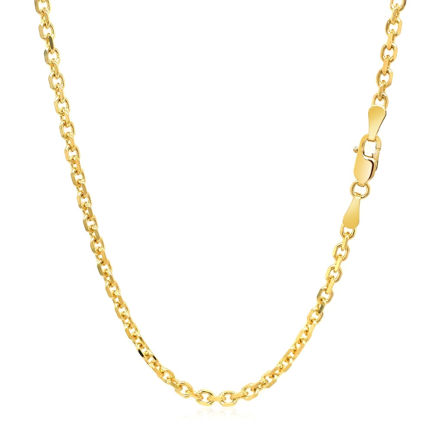 2 6Mm 18K Yellow Gold Diamond Cut Cable Link Chain 77467-3
