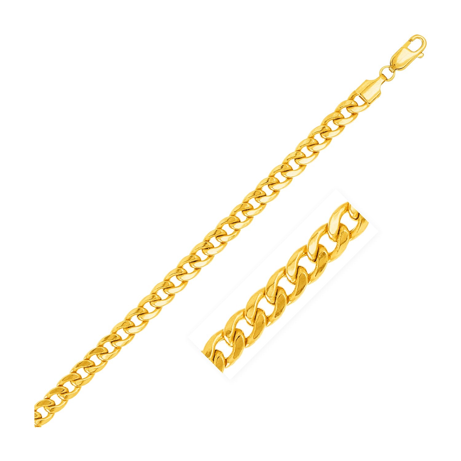 5 5Mm 14K Yellow Gold Miami Cuban Semi Solid Bracelet 77833-1
