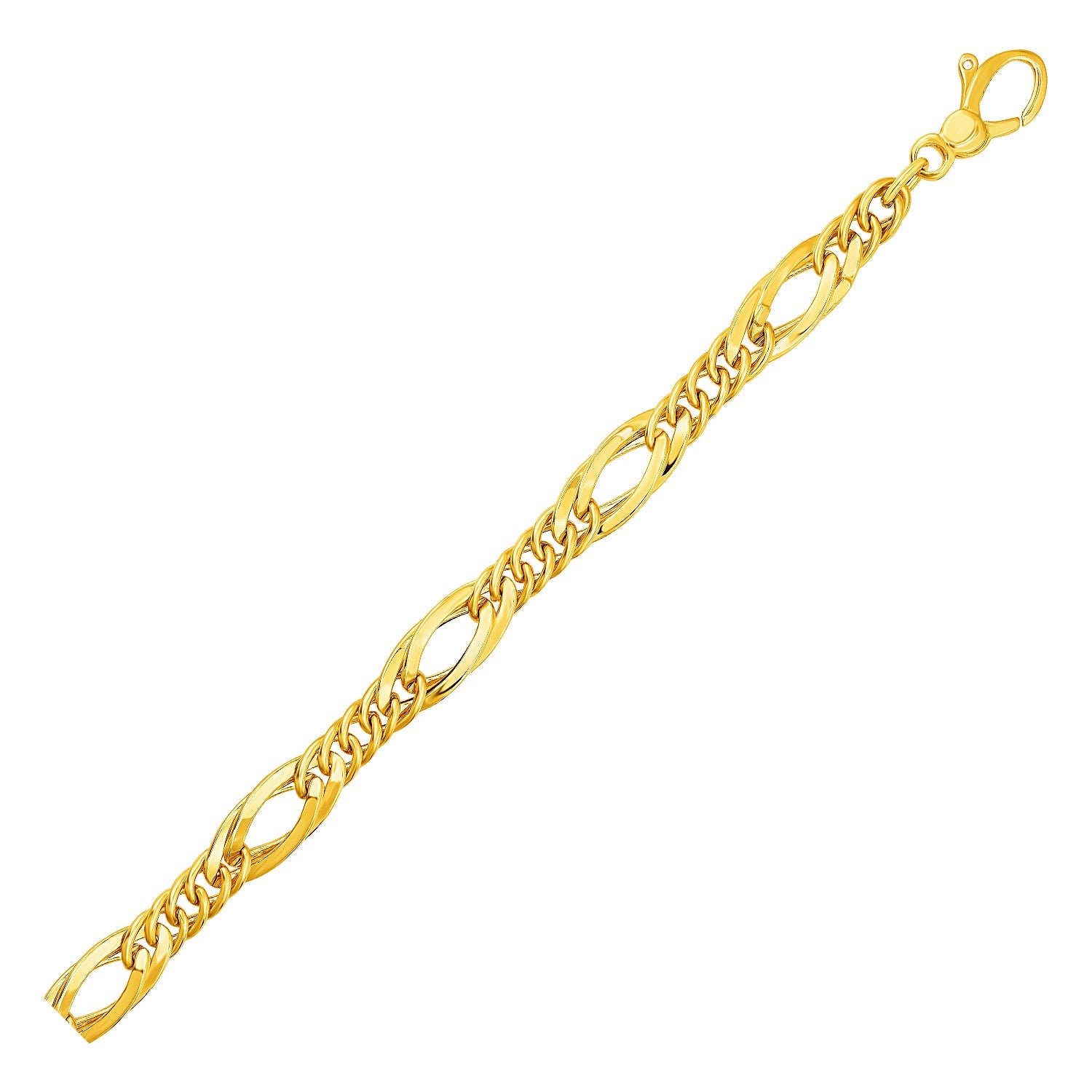 Twisted Oval Chain Bracelet In 14K Yellow Gold 4396-1