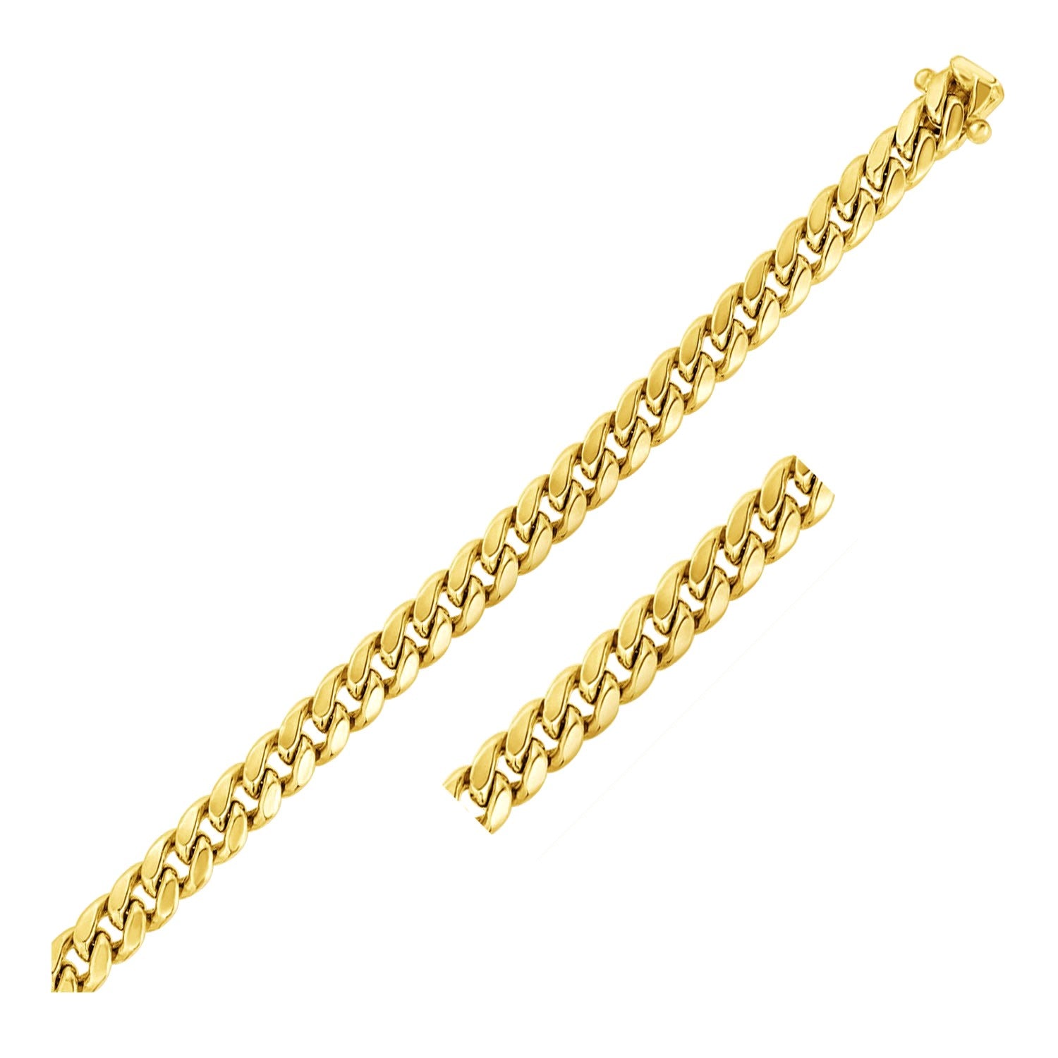 7 5Mm 14K Yellow Gold Semi Solid Miami Cuban Bracelet 20777-1