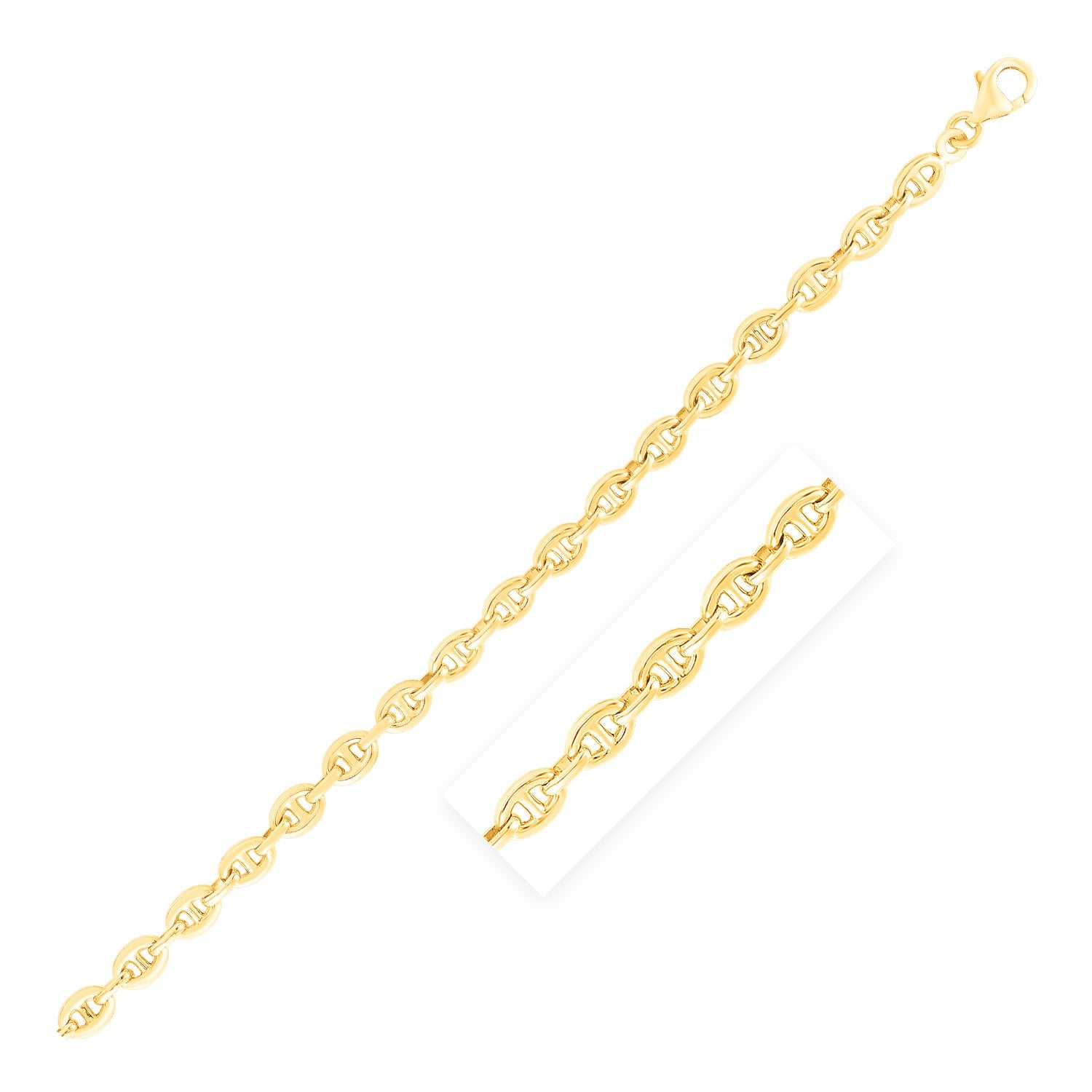 14K Yellow Gold High Polish Mariner Link Bracelet 5 4Mm 46498-1