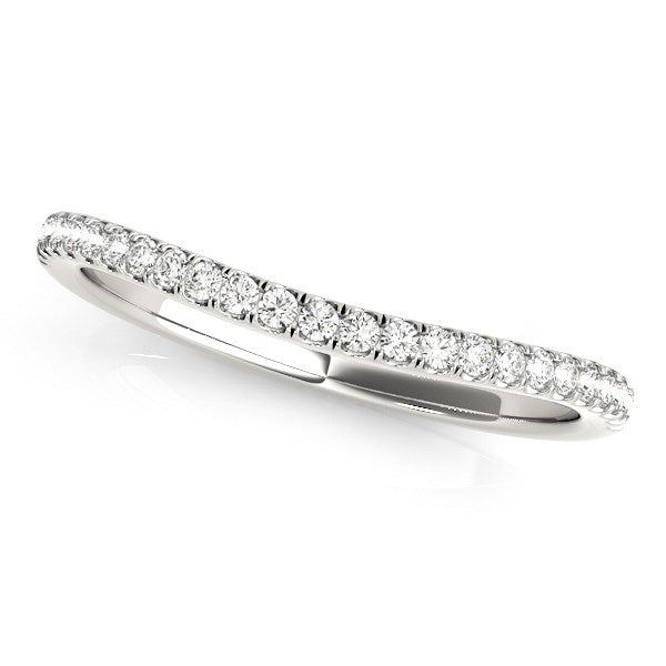14K White Gold Pave Setting Style Curved Wedding Band 1 10 Cttw 99644-1