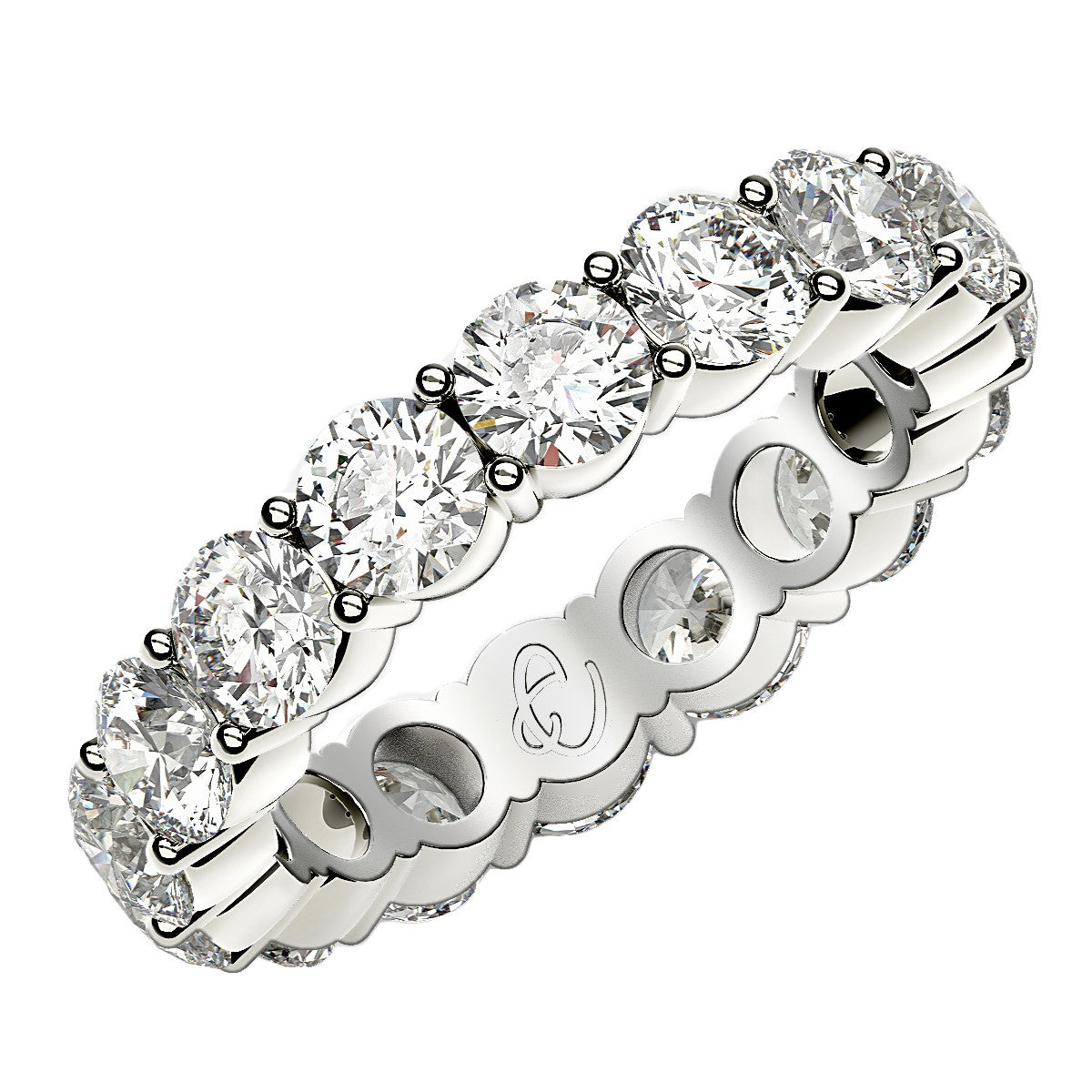 Round Cut Lab Grown Diamond Eternity Ring In 14K White Gold 4 Cttw Fg Vs2 76240-1