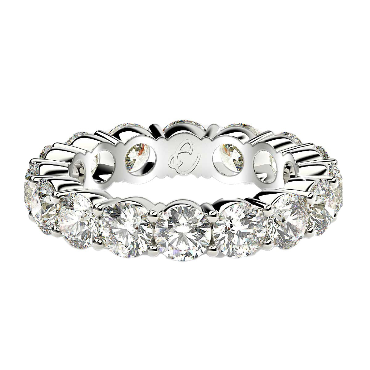 Round Cut Lab Grown Diamond Eternity Ring In 14K White Gold 4 Cttw Fg Vs2 76240-2