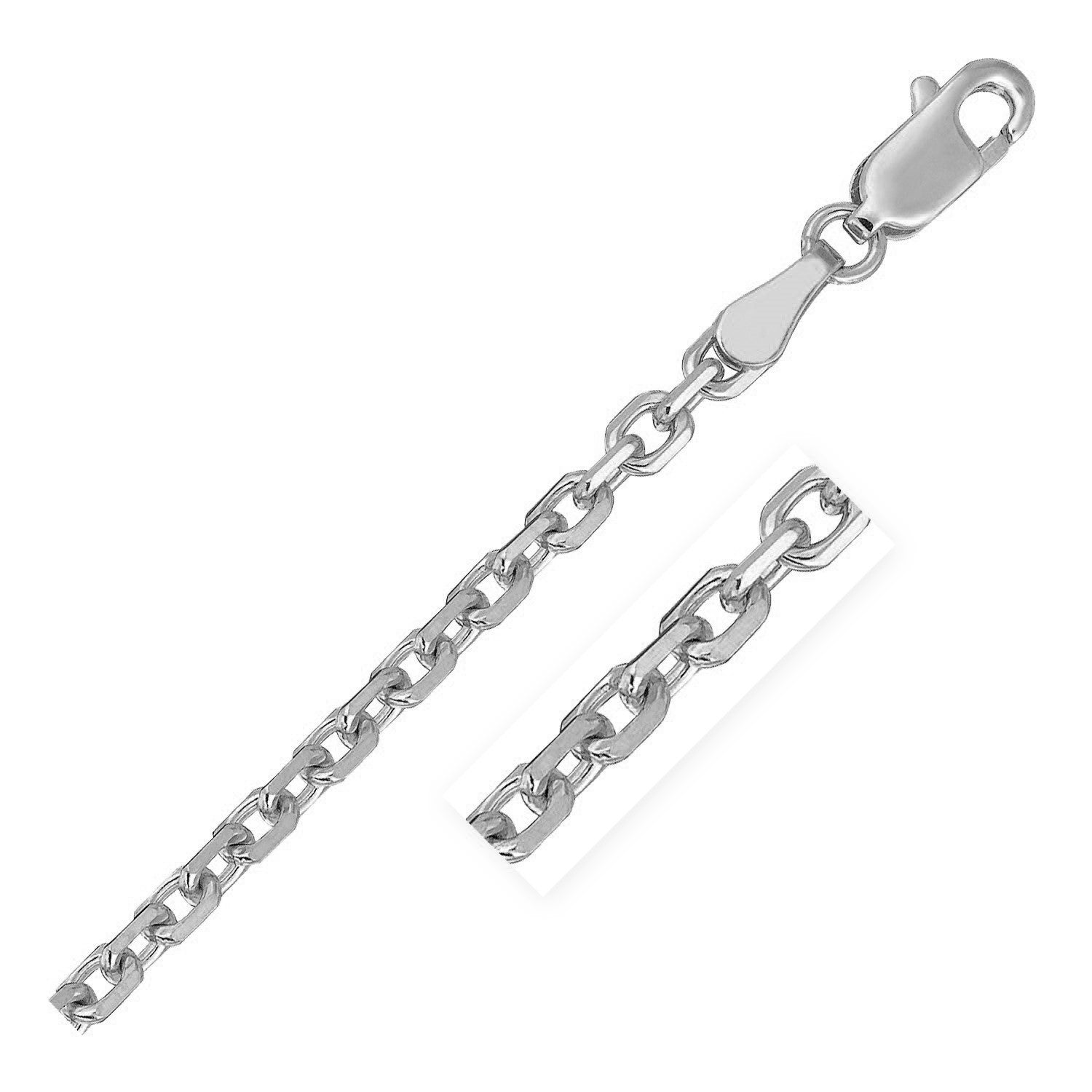 18K White Gold Diamond Cut Cable Link Chain 2 60 Mm 93434-1