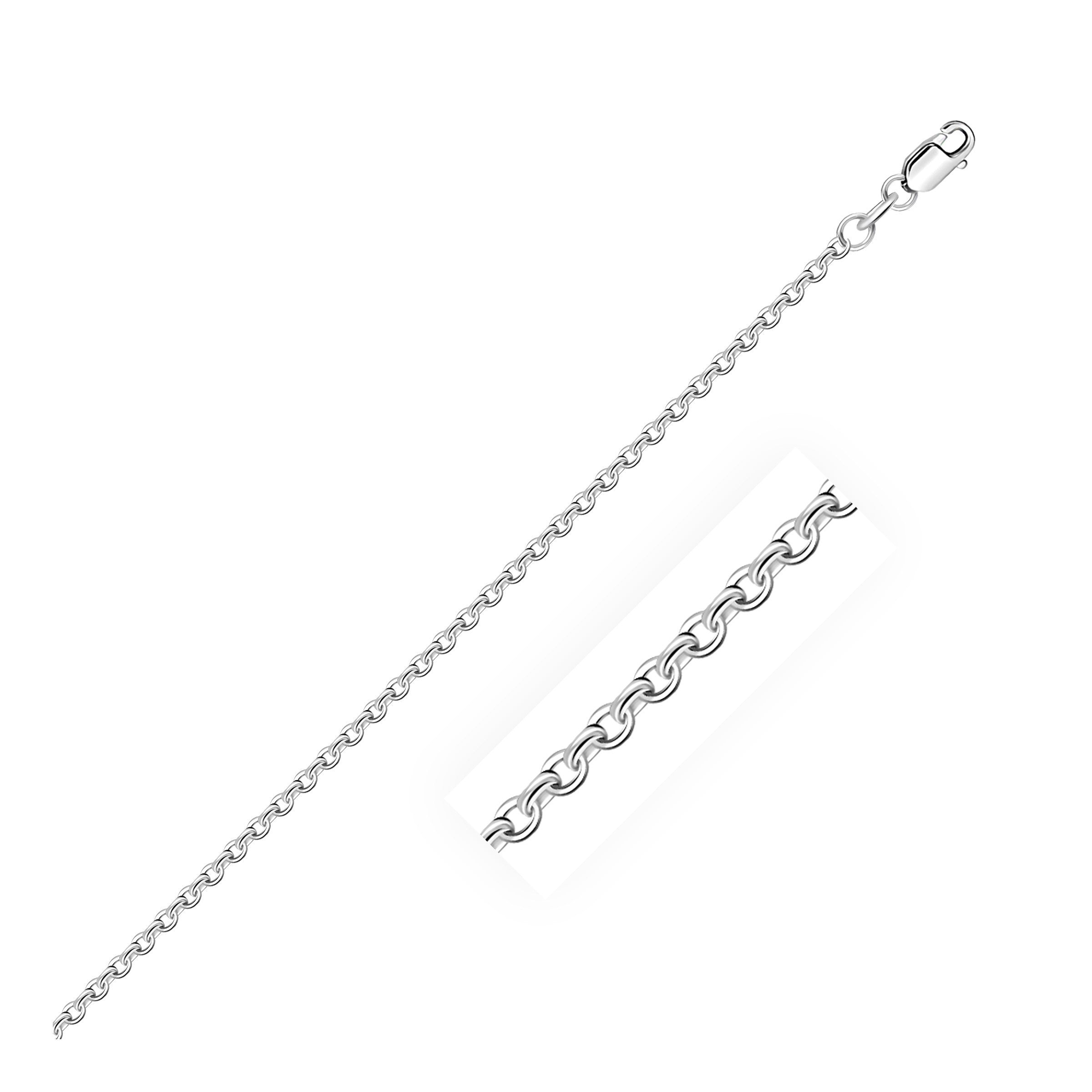 18K White Gold Diamond Cut Cable Link Chain 1 90 Mm 76430-1