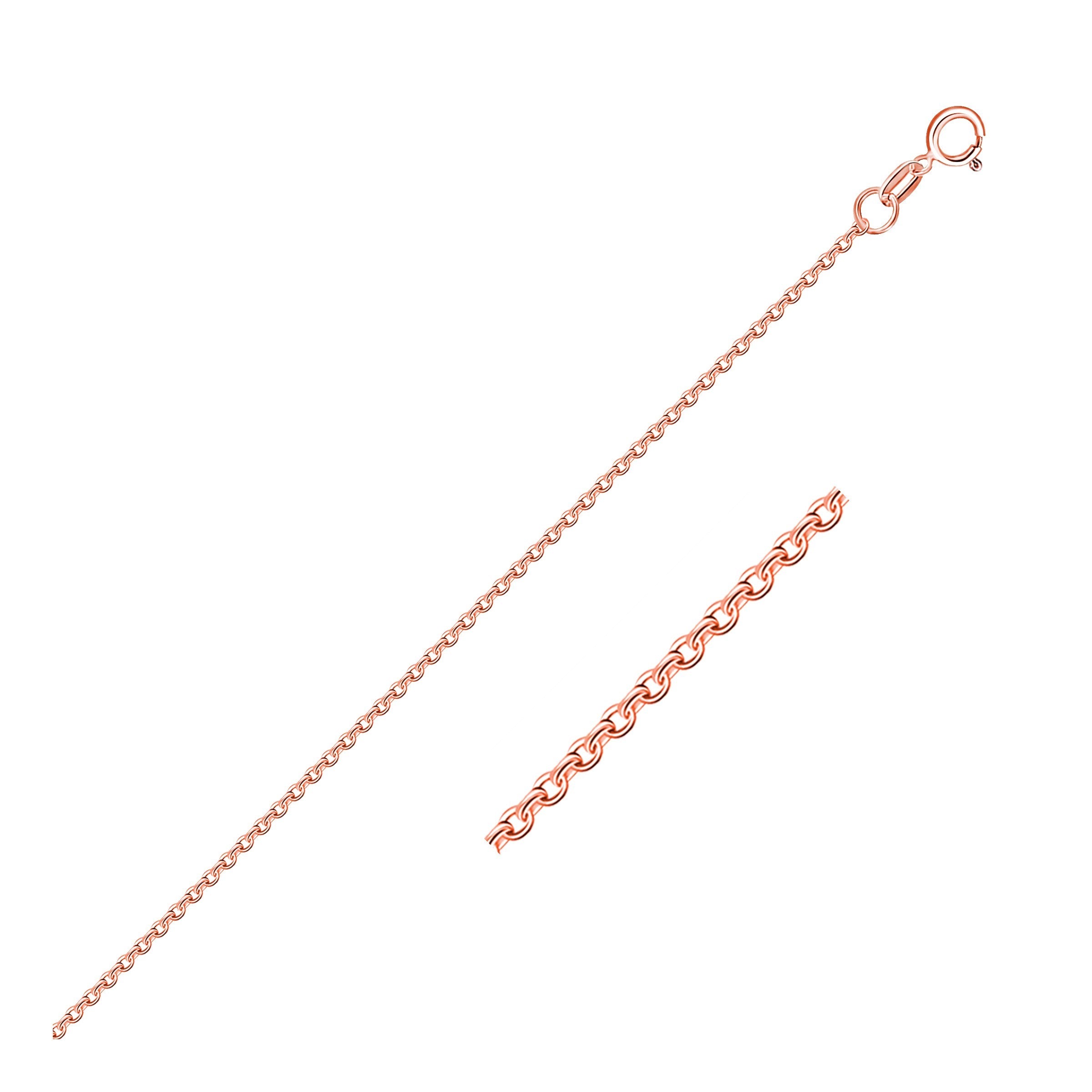 18K Rose Gold Diamond Cut Cable Link Chain 1 1Mm 50860-1