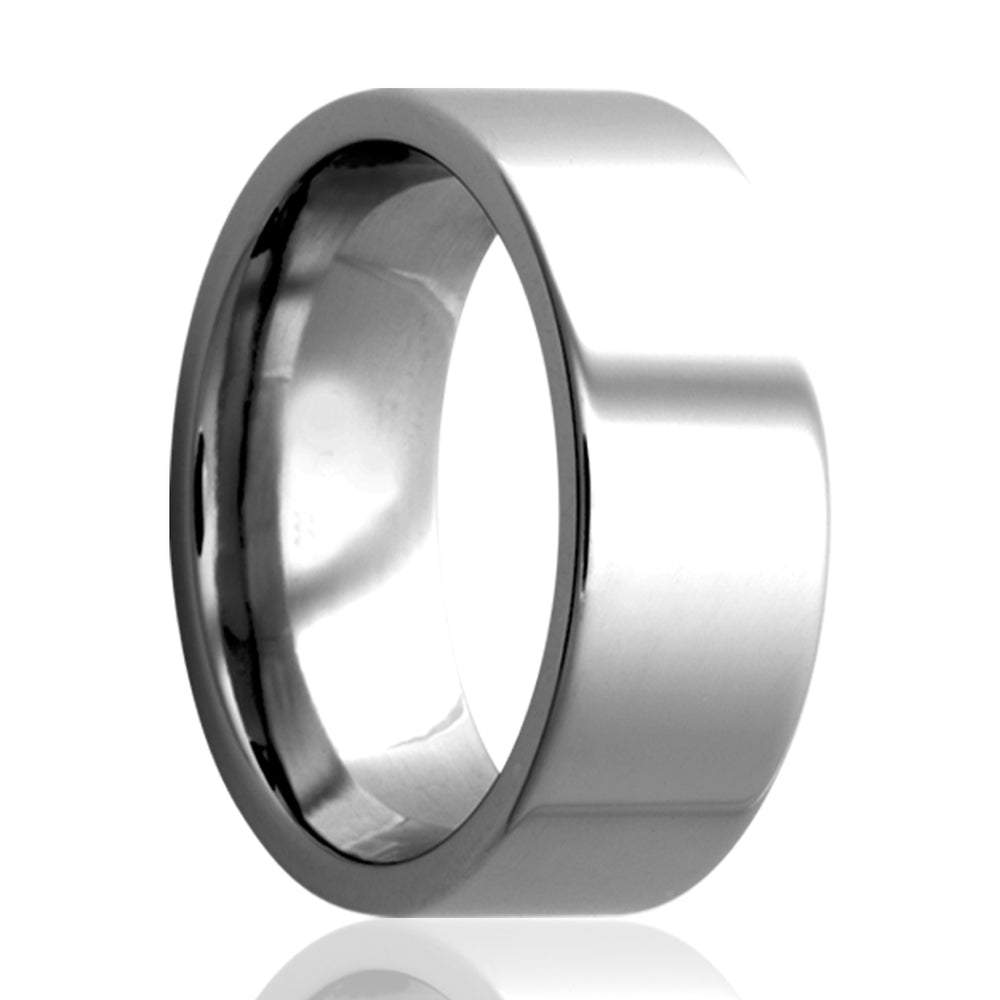 Heavy Stone Tungsten Flat Polished Close Shank Ring 6Mm Wide-2