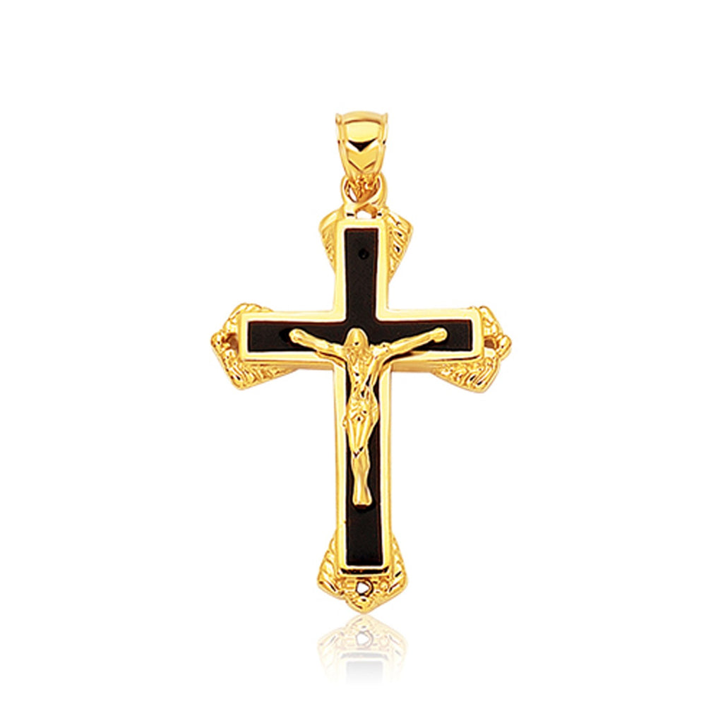 14k gold offers cross black onyx pendant