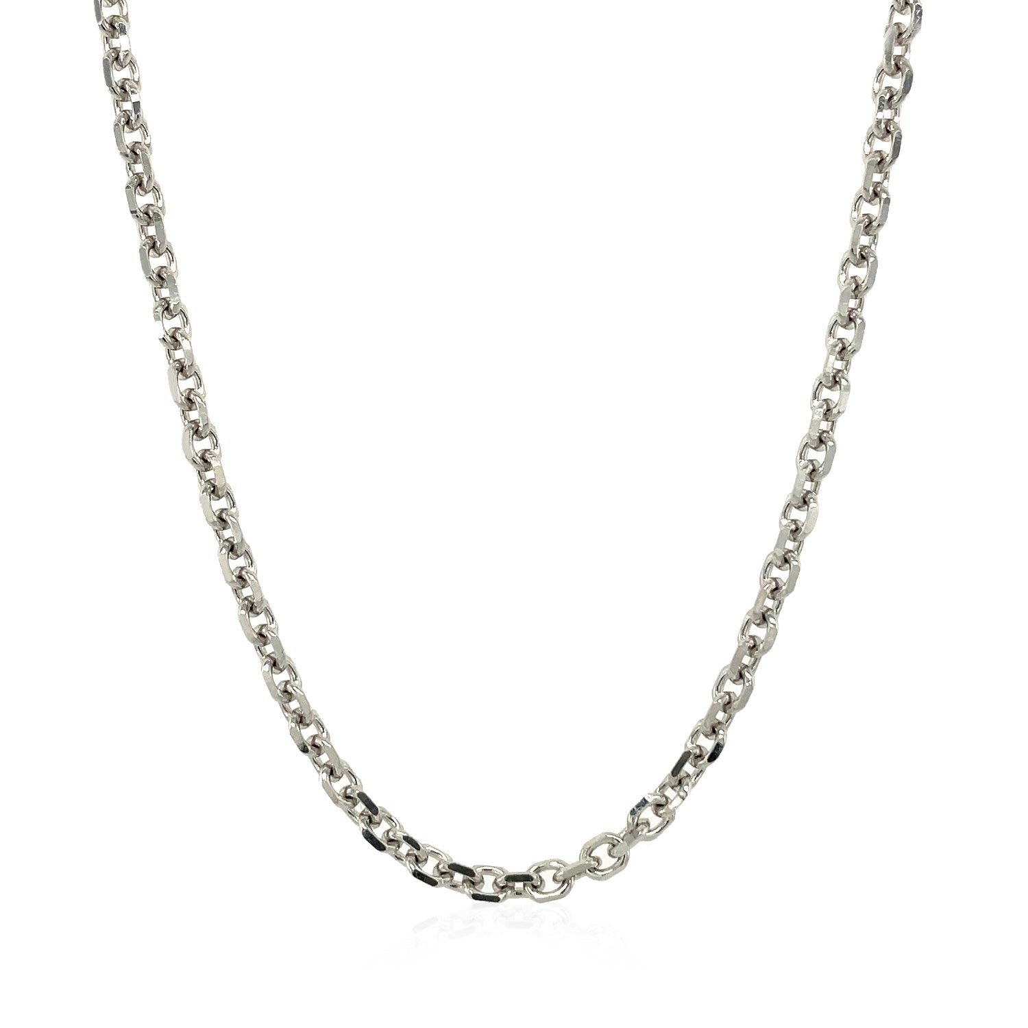 3 1Mm 14K White Gold Diamond Cut Cable Link Chain 68640-3