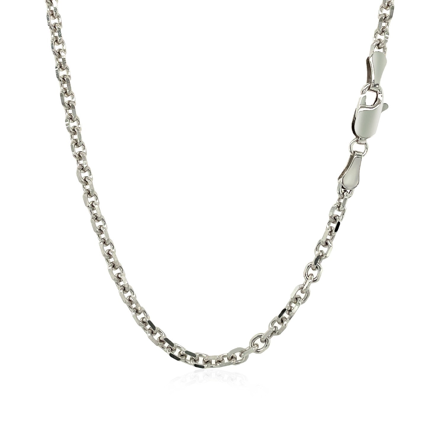 3 1Mm 14K White Gold Diamond Cut Cable Link Chain 68640-4