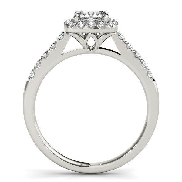 14K White Gold Square Outer Shape Round Diamond Engagement Ring 3 4 Cttw 45684-2