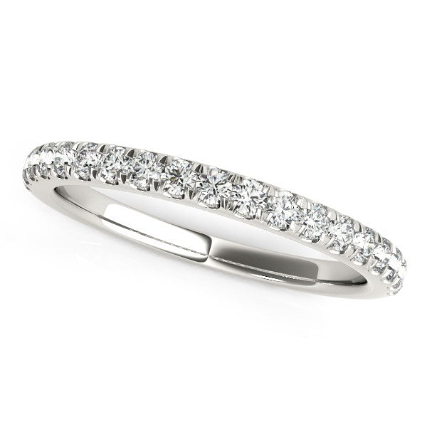 14K White Gold Pave Set Diamond Wedding Ring 1 4 Cttw 34387-1