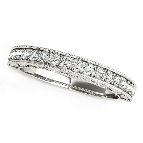 14K White Gold Antique Prong Set Diamond Wedding Ring 1 3 Cttw 69422-1